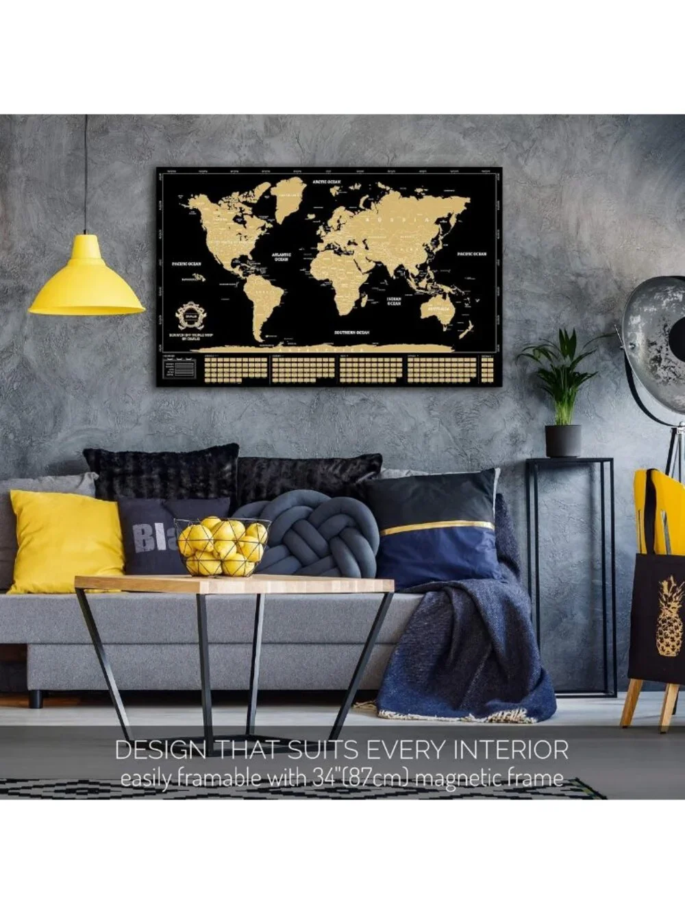 Extra Large Scratch Off World Map Poster - Travel Gift, Easy to Frame, Detailed